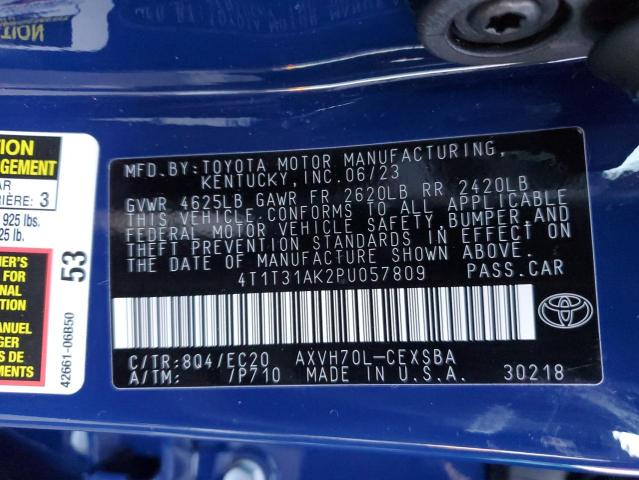 4T1T31AK2PU057809 - 2023 TOYOTA CAMRY SE NIGHT SHADE BLUE photo 12