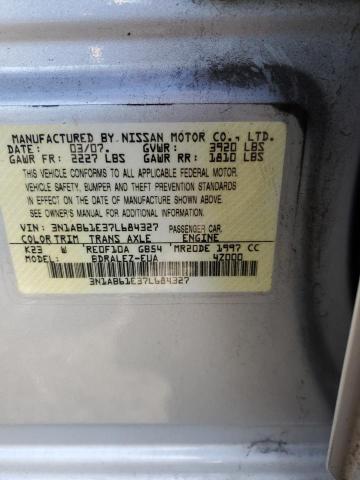 3N1AB61E37L684327 - 2007 NISSAN SENTRA 2.0 SILVER photo 13