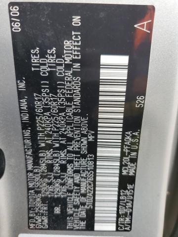 5TDZA22C76S510813 - 2006 TOYOTA SIENNA XLE 银色 照片 13