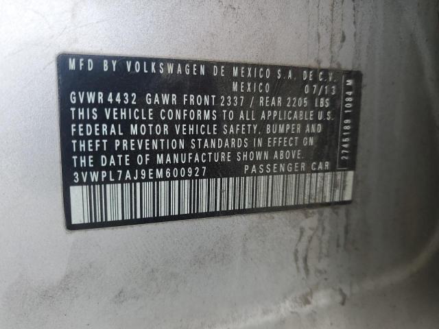 3VWPL7AJ9EM600927 - 2014 VOLKSWAGEN JETTA TDI SILVER photo 12