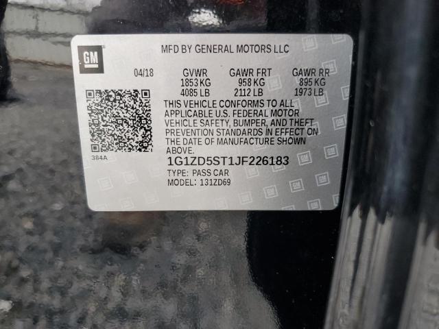 1G1ZD5ST1JF226183 - 2018 CHEVROLET MALIBU LT Schwarz Foto 12