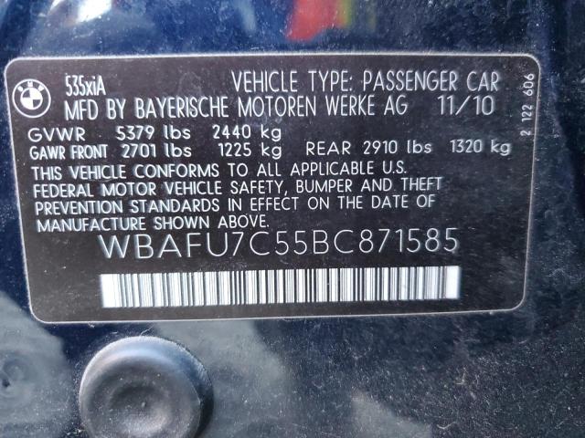 WBAFU7C55BC871585 - 2011 BMW 535 XI أزرق صورة 13