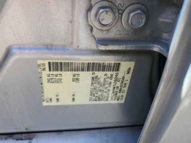 1N4AL2AP4AN526046 - 2010 NISSAN ALTIMA BASE SILVER photo 12