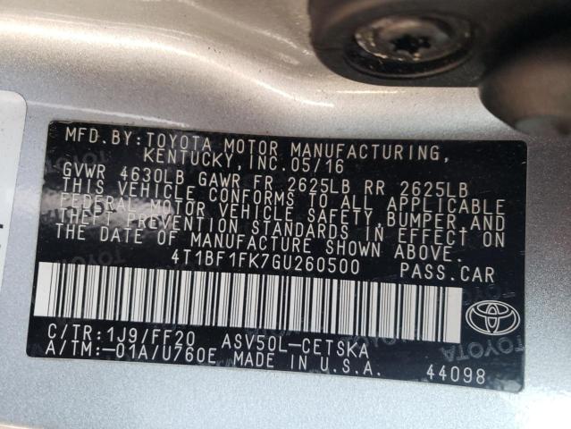 4T1BF1FK7GU260500 - 2016 TOYOTA CAMRY LE SILVER photo 13