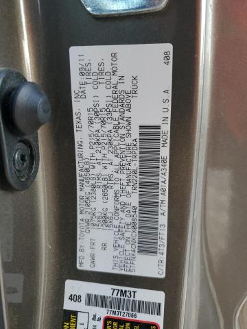 5TFNX4CNXCX008540 - 2012 TOYOTA TACOMA GRAY photo 12