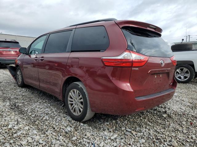 5TDYZ3DC5HS842257 - 2017 TOYOTA SIENNA XLE RED photo 2