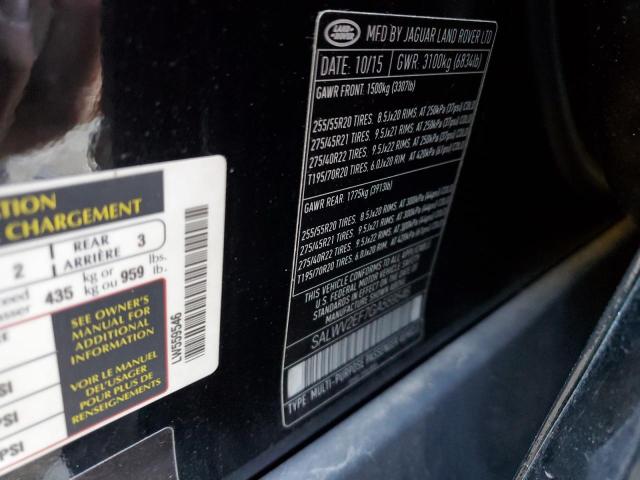 SALWV2EF7GA559546 - 2016 LAND ROVER RANGE ROVE AUTOBIOGRAPHY BLACK photo 13