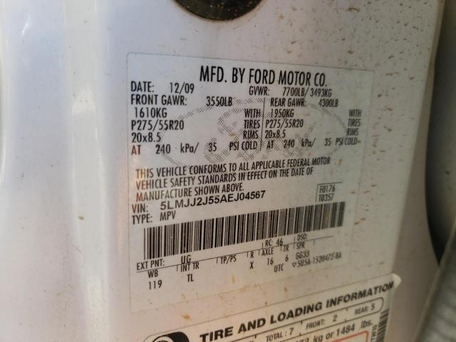 5LMJJ2J55AEJ04567 - 2010 LINCOLN NAVIGATOR 白色 照片 13