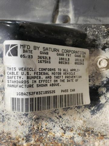 1G8AZ52F03Z185525 - 2003 SATURN ION LEVEL 2 银色 照片 12