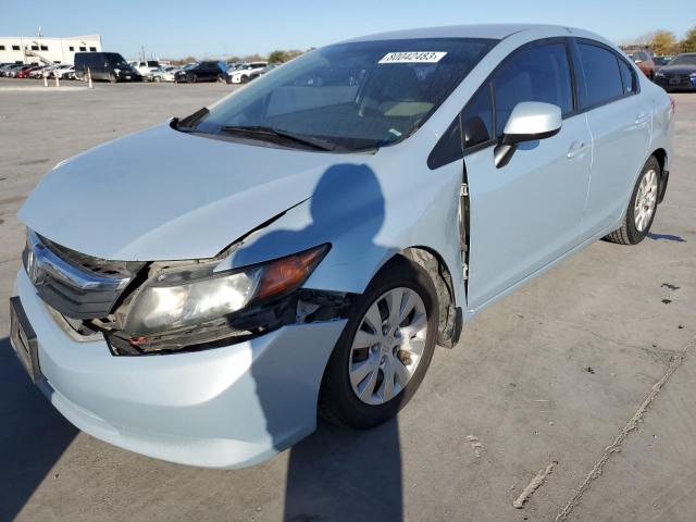 2HGFB2F55CH535152 - 2012 HONDA CIVIC LX BLUE photo 1