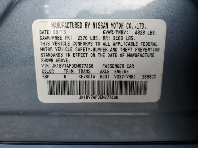 JN1BV7AP0EM677468 - 2014 INFINITI Q50 BASE BLUE photo 12