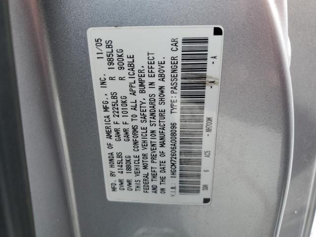 1HGCM72606A008096 - 2006 HONDA ACCORD EX SILVER photo 12