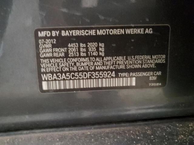 WBA3A5C55DF355924 - 2013 BMW 328 I GRAY photo 12