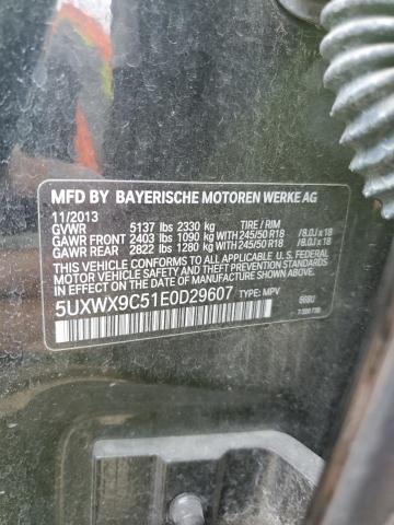 5UXWX9C51E0D29607 - 2014 BMW X3 XDRIVE28I BLACK photo 12