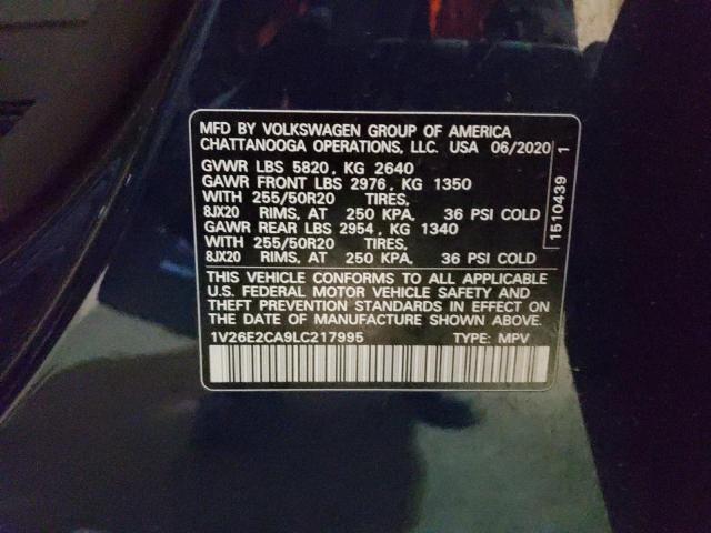 1V26E2CA9LC217995 - 2020 VOLKSWAGEN ATLAS CROS SE BLUE photo 13