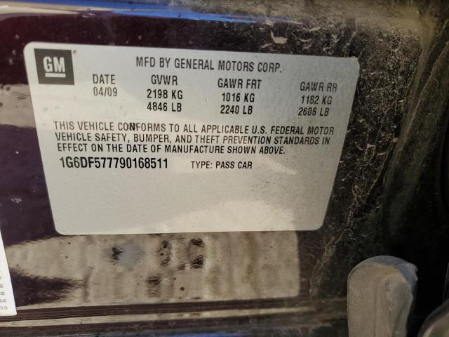 1G6DF577790168511 - 2009 CADILLAC CTS PURPLE photo 12