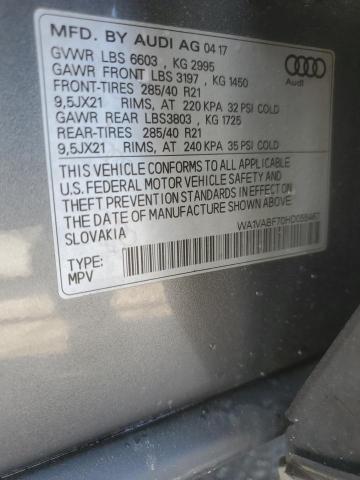 WA1VABF70HD055467 - 2017 AUDI Q7 PRESTIGE ვერცხლისფერი ფოტო 13