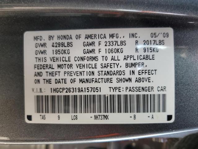 1HGCP26319A157051 - 2009 HONDA ACCORD LX SILVER photo 12