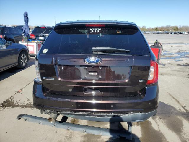 2FMDK3JC9EBB74849 - 2014 FORD EDGE SEL MAROON photo 6