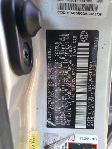 4T1BF1FK2CU097717 - 2012 TOYOTA CAMRY BASE SILVER photo 12