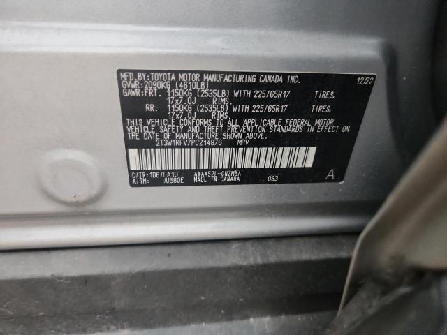 2T3W1RFV7PC214876 - 2023 TOYOTA RAV4 XLE ვერცხლისფერი ფოტო 14