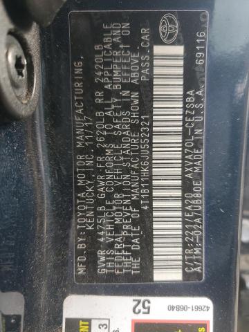 4T1B11HK6JU552321 - 2018 TOYOTA CAMRY L BLUE photo 13