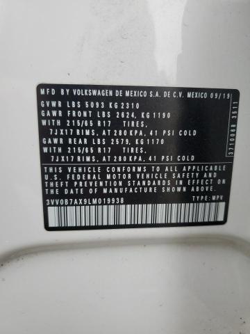 3VV0B7AX9LM019938 - 2020 VOLKSWAGEN TIGUAN S Ağ foto 13