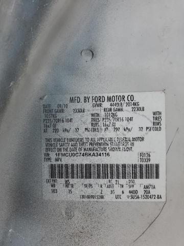 1FMCU0C74BKA34116 - 2011 FORD ESCAPE XLS GRAY photo 13