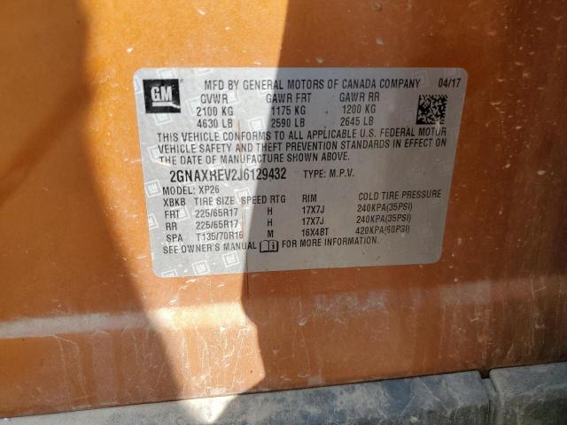 2GNAXREV2J6129432 - 2018 CHEVROLET EQUINOX LS ORANGE photo 13