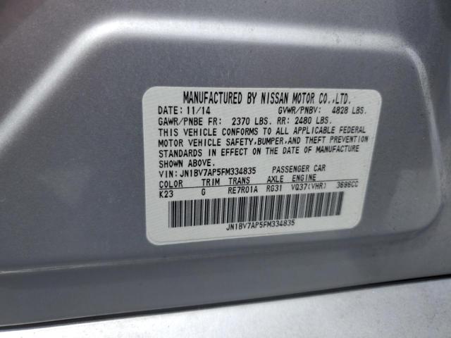 JN1BV7AP5FM334835 - 2015 INFINITI Q50 BASE Gümüş foto 12