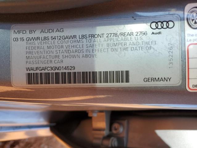 WAUFGAFC3GN014529 - 2016 AUDI A6 PREMIUM PLUS 银色 照片 12