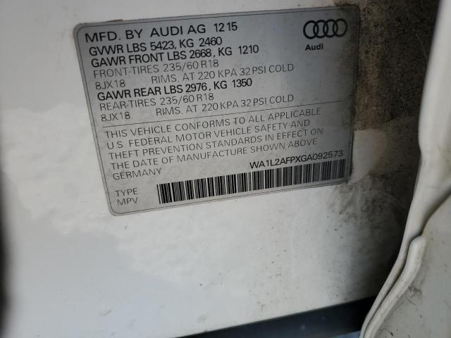 WA1L2AFPXGA092573 - 2016 AUDI Q5 PREMIUM PLUS Ağ foto 13