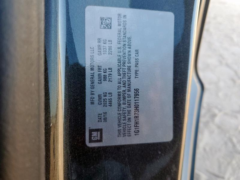 1G1FH1R73H0117956 - 2017 CHEVROLET CAMARO SS 黑色 照片 12