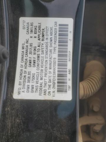 2HGFC1E5XHH705019 - 2017 HONDA CIVIC SI 黑色 照片 12