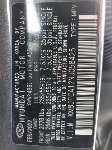 KM8JFCA12NU058425 - 2022 HYUNDAI TUCSON SEL CONVENIENCE GRAY photo 13