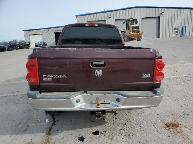 1D7HW48N15S316680 - 2005 DODGE DAKOTA QUAD SLT MAROON photo 6