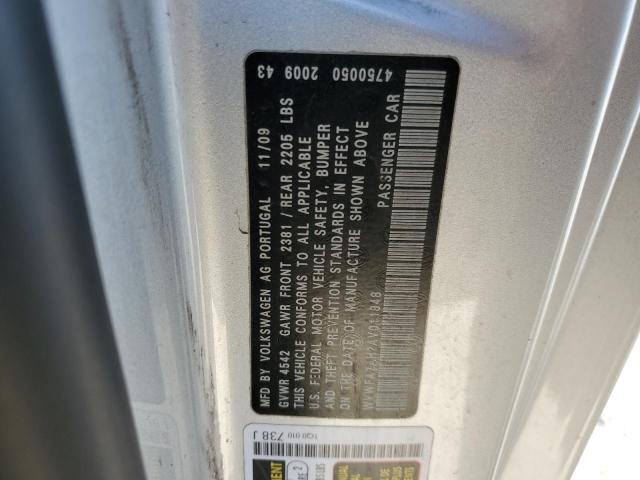 WVWFA7AH2AV011848 - 2010 VOLKSWAGEN EOS LUX 银色 照片 12