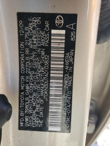 JTDKN3DU7A0103832 - 2010 TOYOTA PRIUS Altın fotoğraf 12