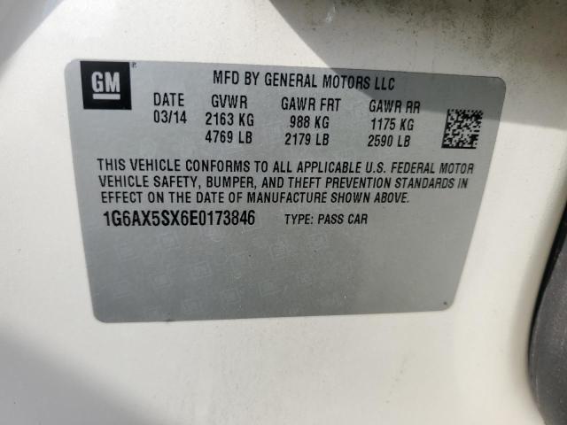 1G6AX5SX6E0173846 - 2014 CADILLAC CTS LUXURY COLLECTION WHITE photo 12