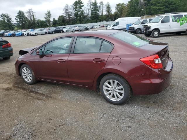 19XFB2F82CE362128 - 2012 HONDA CIVIC EX BURGUNDY photo 2