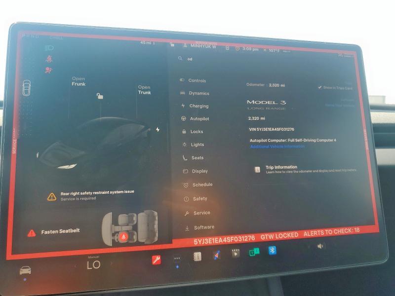 5YJ3E1EA4SF031276 - 2025 TESLA MODEL 3 BLACK photo 9