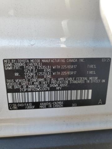 2T3P1RFV2SW533078 - 2025 TOYOTA RAV4 XLE WHITE photo 14