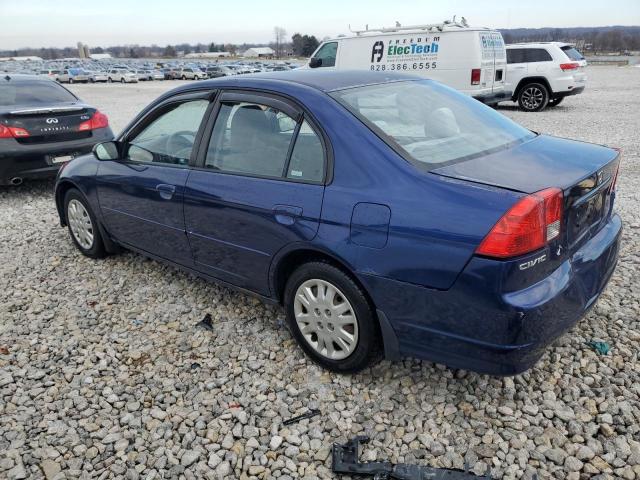 2HGES16554H504023 - 2004 HONDA CIVIC LX BLUE photo 2