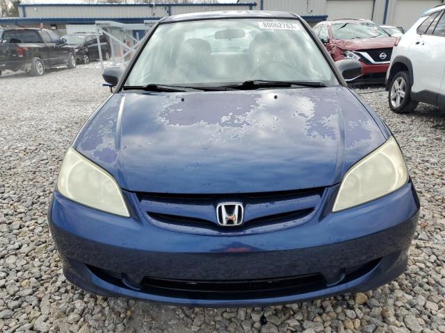 2HGES16554H504023 - 2004 HONDA CIVIC LX BLUE photo 5