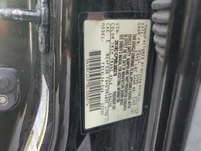 3N1BC1CP9BL500276 - 2011 NISSAN VERSA S BLACK photo 13