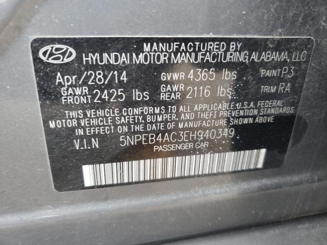 5NPEB4AC3EH940349 - 2014 HYUNDAI SONATA GLS GRAY photo 13