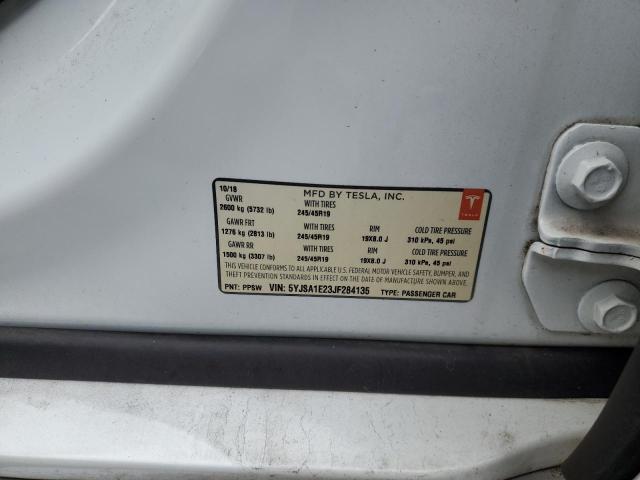 5YJSA1E23JF284135 - 2018 TESLA MODEL S Սպիտակ լուսանկար 13