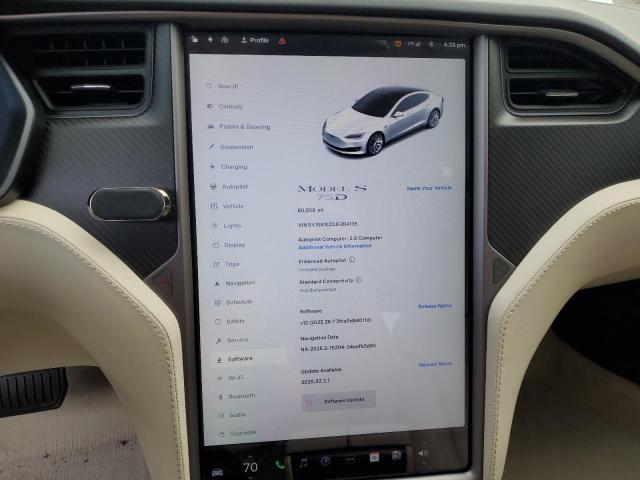 5YJSA1E23JF284135 - 2018 TESLA MODEL S Սպիտակ լուսանկար 9