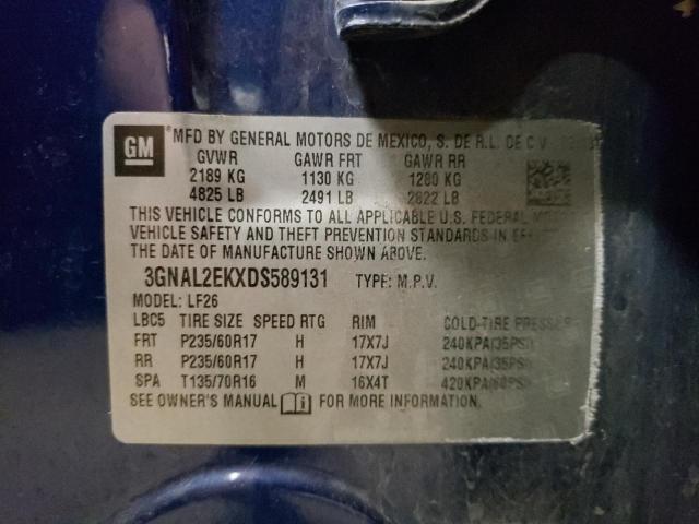 3GNAL2EKXDS589131 - 2013 CHEVROLET CAPTIVA LS 蓝色 照片 12