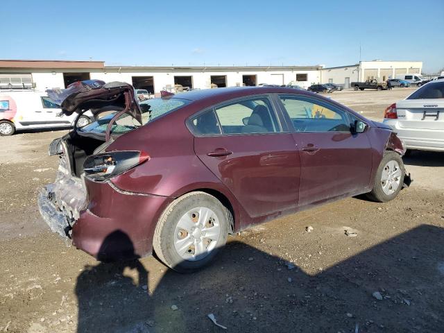 3KPFK4A72HE108761 - 2017 KIA FORTE LX BURGUNDY photo 3